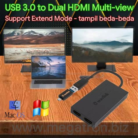 Jual Usb 30 To Dual Hdmi Multiple Display Bisa Extend Up To 8