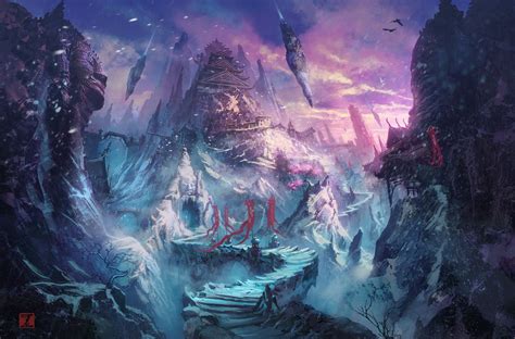 Snowy Tower Сергей Забелин Fantasy Art Landscapes Matte Painting