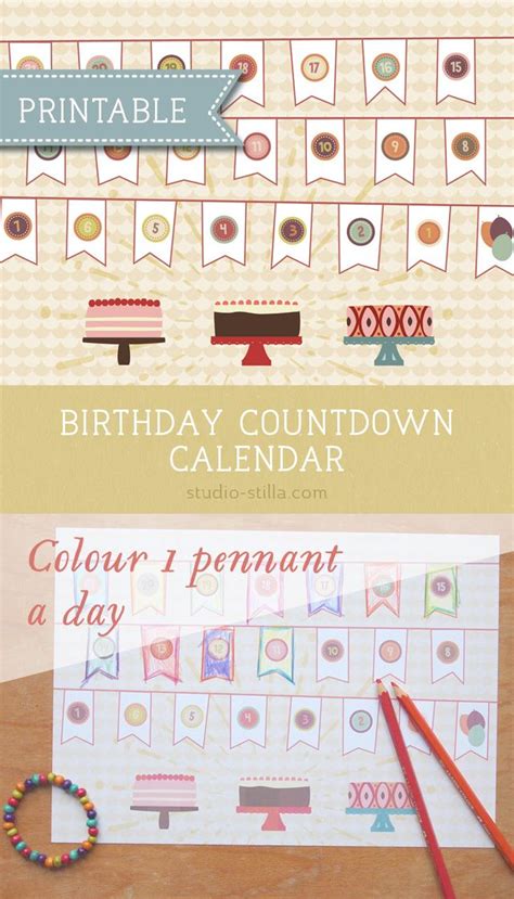 Birthday Countdown Calendar Printable For Kids Birthday Countdown