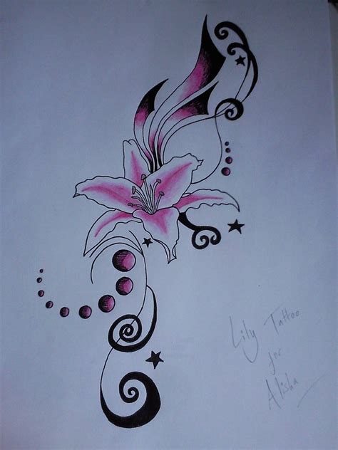 Lily Flower Tattoo Drawings Lily Tattoo Flower Lilies Tattoos Stargazer Tiger Drawings Designs