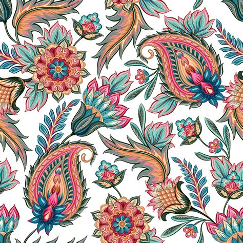 Seamless Colorful Paisley Pattern 1272372 Vector Art At Vecteezy