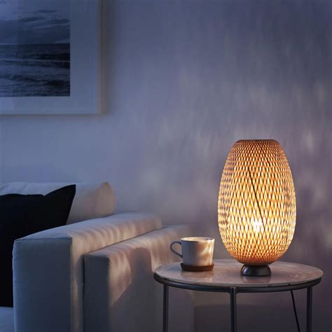 Ikea Rattan Floor Lamps Oval Rattan And Wicker Floor Lamp 100cm