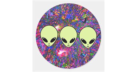 Psychedelic Alien Stickers Zazzle