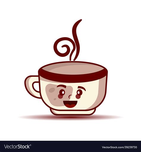Cute Coffee Cup Cartoon Character Royalty Free Vector Image