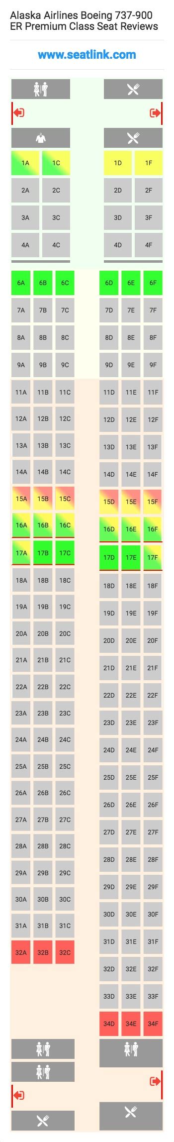 Alaska Airlines Boeing Er Premium Class J Seat Map