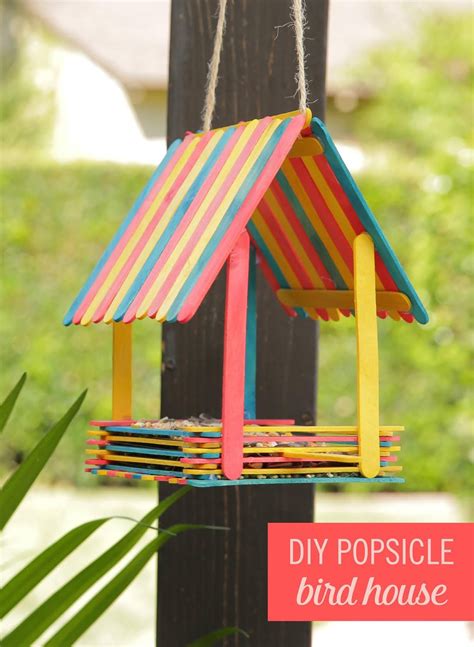Turn Popsicles Into An Adorable Bird House Babble Craft Stick