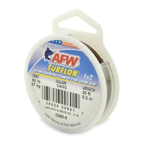 Leader Wire 60lb Surflon 1x7 Coated Brown 30 Coil Budget Marine