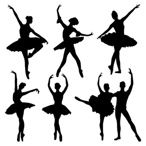 Premium Vector Ballet Dancing Silhouettes Vector Illustration