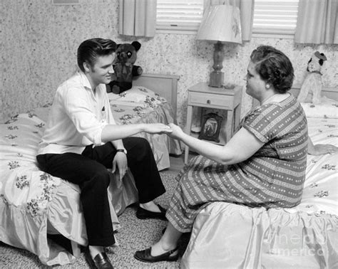 Elvis Presley And His Mother Gladys 1956 Cropped Photograph By The