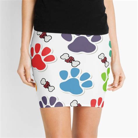 Dog Paw With Bone Pattern Mini Skirt By Calvinmurray47 Mini Skirts