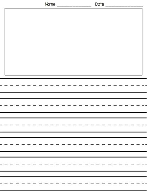 2nd Grade Writing Paper Printable Primary Lined Paper Paging