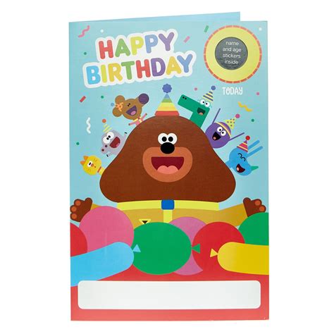 Buy Hey Duggee Birthday Card Name And Age Stickers For Gbp 1 49 Card Factory Uk
