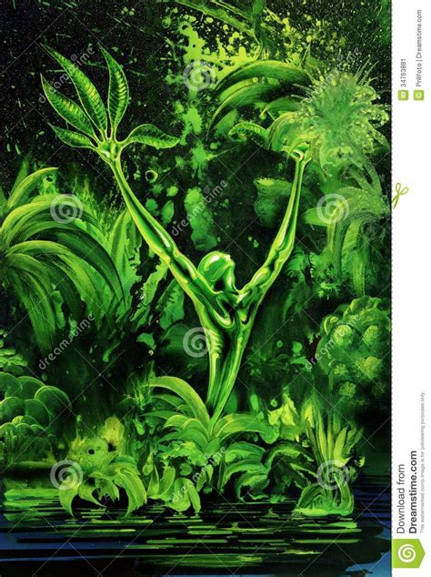 Surreal Green Plant Stock Image Image 34763881