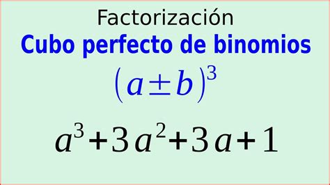 Cubo Perfecto De Binomios Ab3 No1 Factorización Youtube