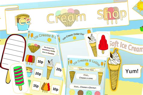 Free Ice Cream Shop Role Play Pack Printable Early Years Ey Eyfs Resources Activities