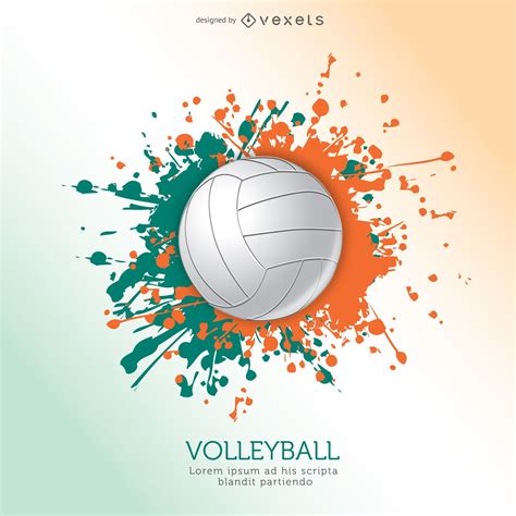 Volleyball Ball Grunge Design Vector Download