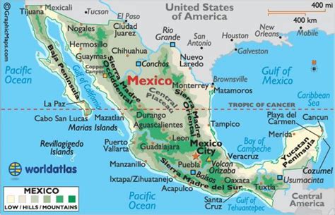 México Mapa De Montañas De México Mapa De Montañas América Central