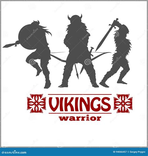 Silhouettes Of The Vikings Vector Set 94066477