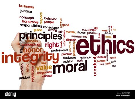 Ethics Word Cloud Concept Stock Photo Alamy