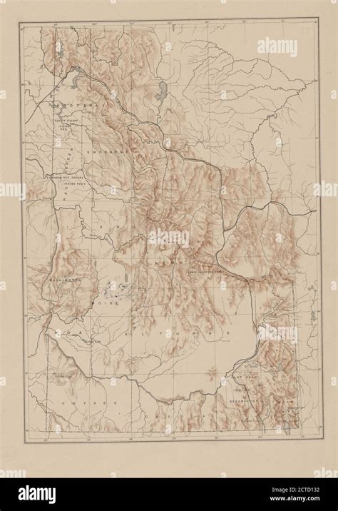 Map Of The Territory Of Idaho Cartographic Maps 1884 Stock Photo Alamy