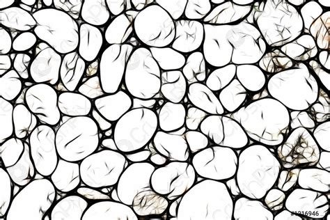 White Pebble Stone Background Texture And Material Theme Stock Photo
