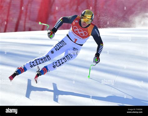 Germanys Thomas Dressen Competes In The Downhill Portion Of The Mens