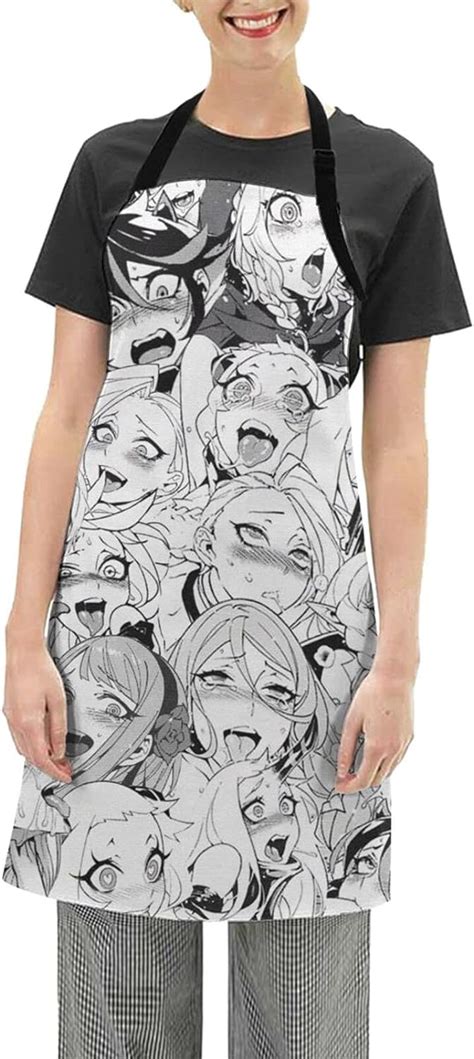 Ahegao Anime Girl Chefs Apron Cooking And Baking Aprons For Men And Women Bbq Apron Black