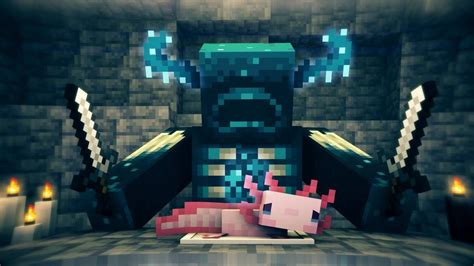 Minecraft Warden Eating Axolotl 0 Warden Wallaper Wallpaper Cave