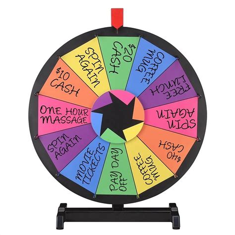 Hot promotions in game spin wheel on aliexpress: WinSpin™ 18" Tabletop Color Prize Wheel of Fortune 12 Slot ...