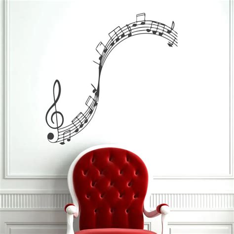 Zooyoo Music Note Scale Treble Clef Wall Sticker Home Art Mural Design