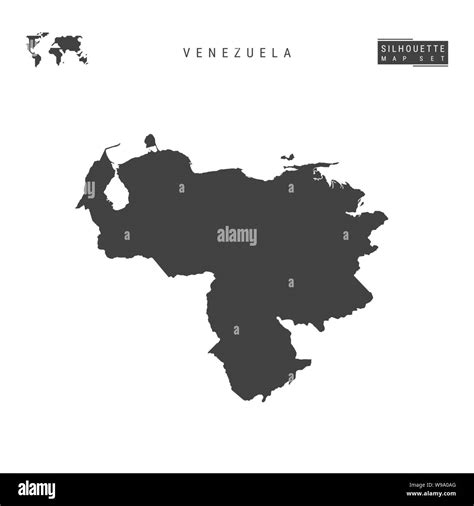 Venezuela Mapa De Vectores En Blanco Aislado Sobre Fondo Blanco High