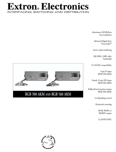 extron electronics rgb 560 akm installation manual pdf download manualslib
