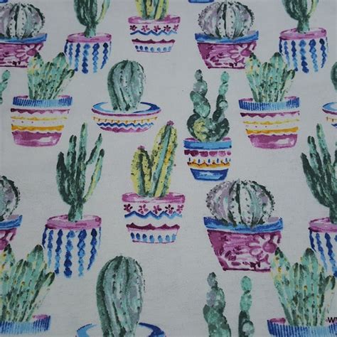 Watercolor Cactus Fabric Etsy