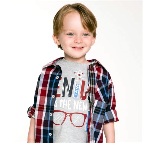 Baby Toddler Boy Long Sleeve Woven Shirt And Graphic T Shirt Set