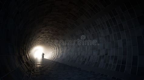 Dark Tunnel With A Bright Light At The End Or Exit As Metaphor To