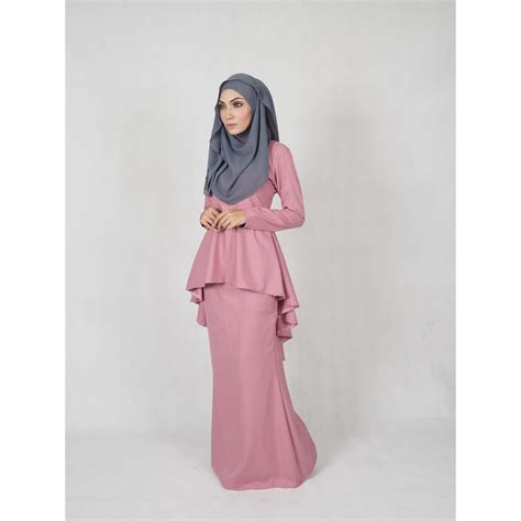 36 38 40 42 44 bari' l jakarta on instagram: Baju Kurung Leofar Dusty Pink | Shopee Malaysia