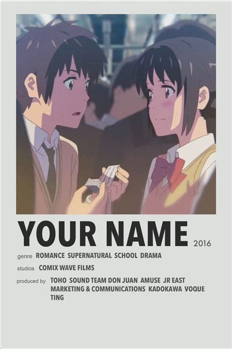 Your Name Anime Cover Photo Anime Canvas Film Posters Minimalist