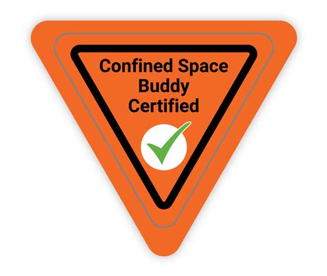Confined Space Buddy Certified Orange Triangle Hard Hat Sticker