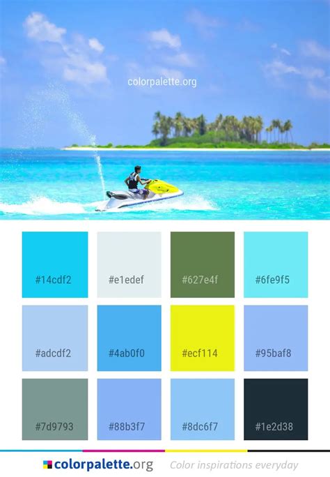 Coastal And Oceanic Landforms Water Sea Color Palette