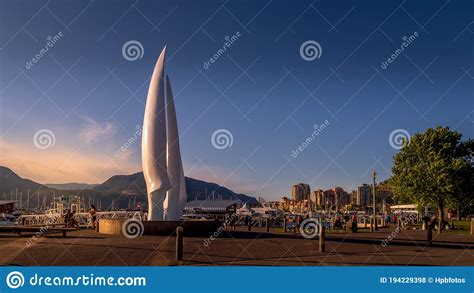 Sunset Over The Iconic Fiberglass Sculpture Spirit Of Sail At The