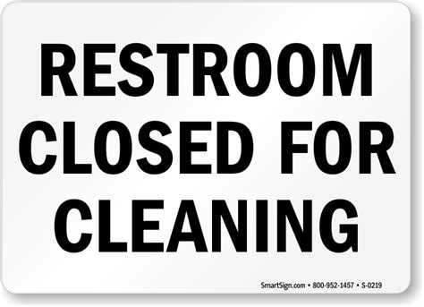 Restroom Closed For Cleaning Signs
