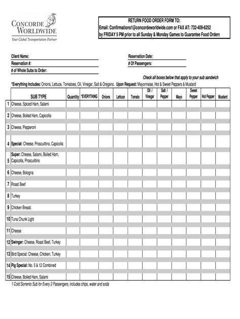Restaurant Order Guide Template Fill Out And Sign Online Dochub