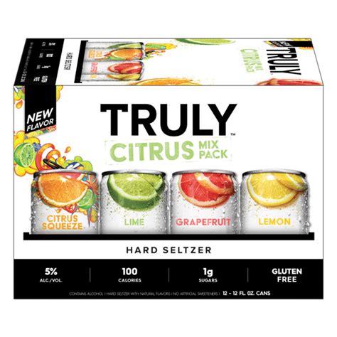 Truly Hard Seltzer Citrus Variety Pack Spiked And Sparkling Water 12 Fl