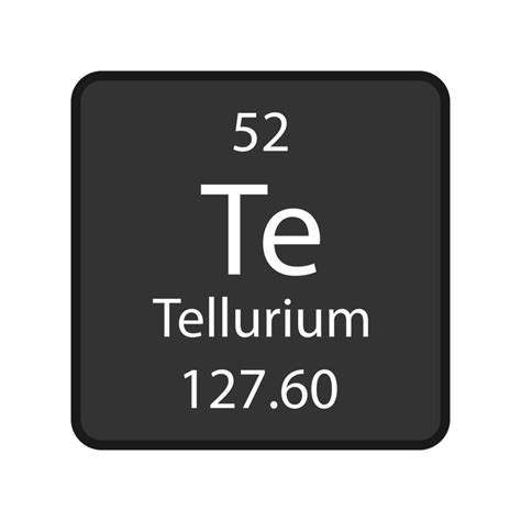 Tellurium Symbol Chemical Element Of The Periodic Table Vector