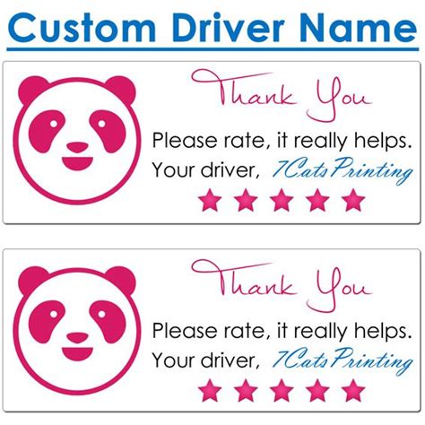 Foodpanda Thank You Stickers • 7 Cats Printing