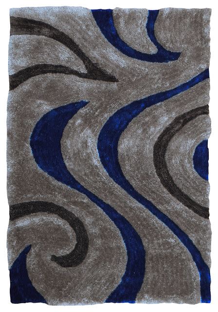 3d Shaggy Abstract Wavy Swirl Rug 5x7 806pw Casye Furniture