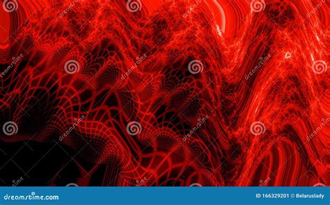 Dynamic Lights Speed Red Neon Road In Night Time Dark Background With