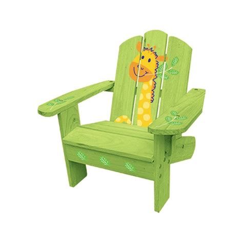 Merrick lane set of 2 adirondack patio chairs with vertical lattice back and weather resistant frame. Kids Adirondack Chair - Green Giraffe | Kids adirondack ...
