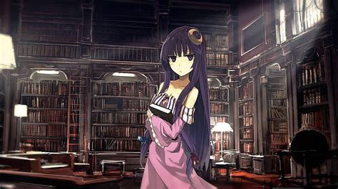 Hd Wallpaper Purple Hair Touhou Library Patchouli Knowledge