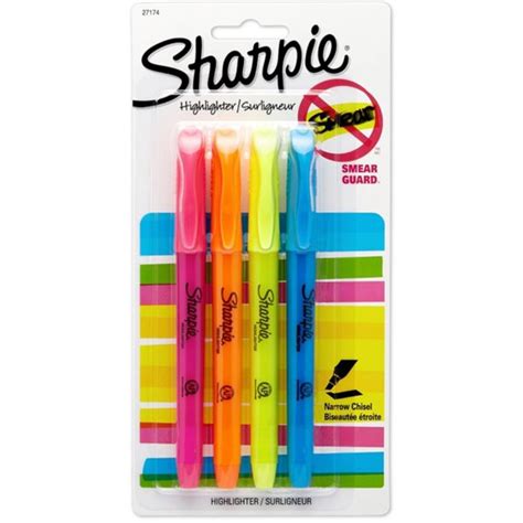 Sharpie Highlighter 4 Pack Multicolor County College Of Morris